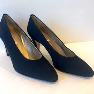 Dark Navy Fabric Heels
